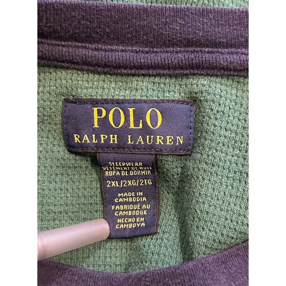 Polo Ralph Lauren Men's Thermal Knit‎ Sleepshirt Green Size XXL